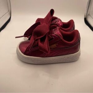 NEW! Puma Basket baby girls Red Sneakers size 5C